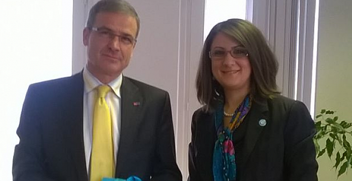 Project Director Pelin Musabay Baki visited Ambassador Bela Szombati Chargé d`Affaires of the Delegation of EU to Turkey on 25 February 2015 in Ankara.