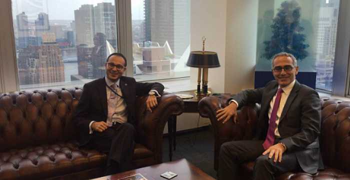 The Secretary General of the Turkic Council Ambassador Ramil Hasanov visited the New York Consul General of the Republic of Turkey Erkan Yalçın at his premises on 28 September 2015 in New York.