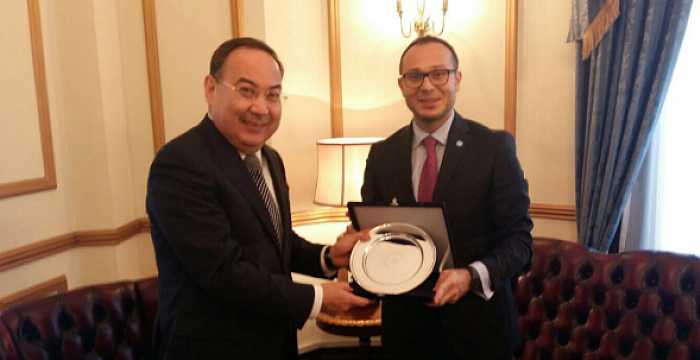 Turkic Council Secretary General Ambassador Ramil Hasanov paid a courtesy visit to Erzhan Kazykhanov, Ambassador of the Republic of Kazakhstan to the United Kingdom of Great Britain and Northern Ireland.