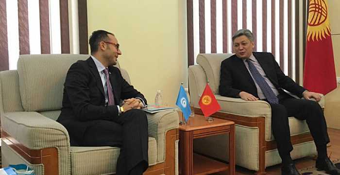 Secretary General of the Turkic Council Ambassador Ramil Hasanov met with Mr. Erlan Abdıldaev, Minister of Foreign Affairs of Kyrgyz Republic on 3 February 2016.