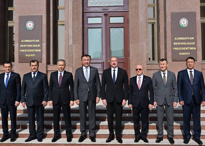 President of the Republic of Azerbaijan received the Heads of Delegations participating at the Second Ministerial Meeting on Emergency Management of the OTS  