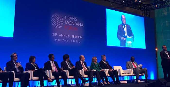 The Turkic Council delegation attended the official opening session of the Crans Montana Forum on 5 July 2017 in Barcelona.