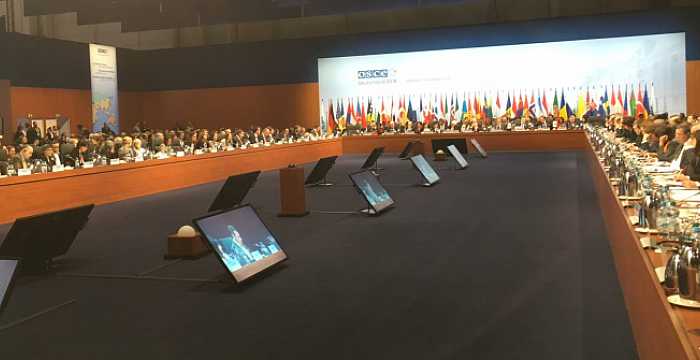 Project Directors Pelin Musabay Baki and Yedil Myrzakhanov attended the third, fourth and closing sessions of the 23rd OSCE Ministerial Council.