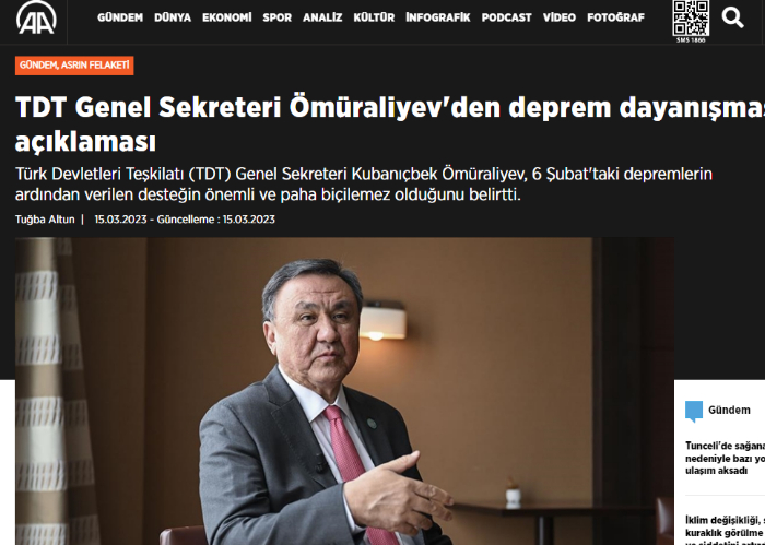 OTS Secretary General made evaluations to Anadolu Agency