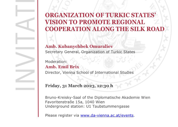 OTS Secretary General will address as keynote speaker at the panel session organized by the Vienna Diplomacy Academy