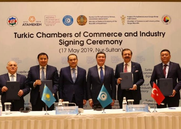 Turkic-speaking States established the Joint Chambers of Commerce and Industry at the signing ceremony organized by the Turkic Council Secretariat in Nur-Sultan as part of the Astana Economic Forum. 